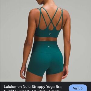 lululemon athletica Nulu Strappy Bra and Shorts - Teal